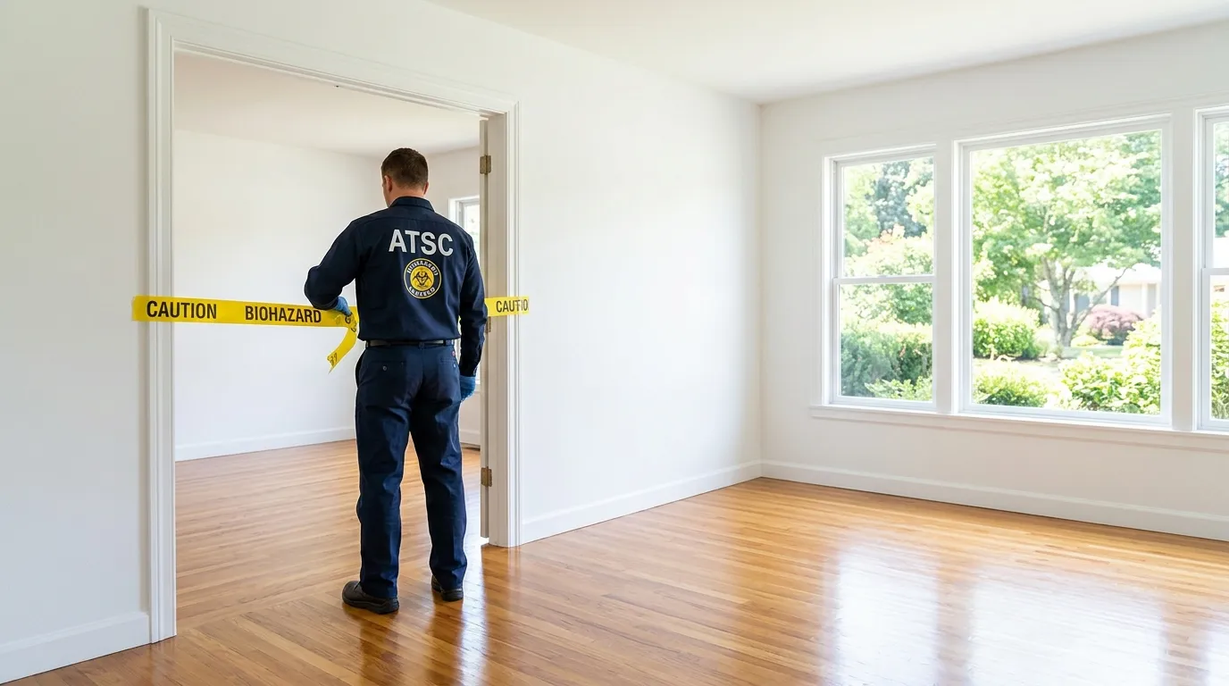 Certified biohazard cleanup crew performing Decomposition Cleanup in Aptos